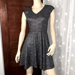 Bar III Black/Rainbow Iridescent Dress, size medium